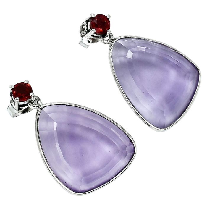 Amethyst and Garnet Earrings EXE02470 E-1256, 15x20 mm