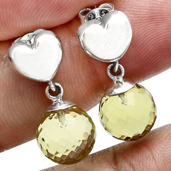 Heart - Heart - Green Gold Earrings EXE02602 E-1258, 8x8 mm