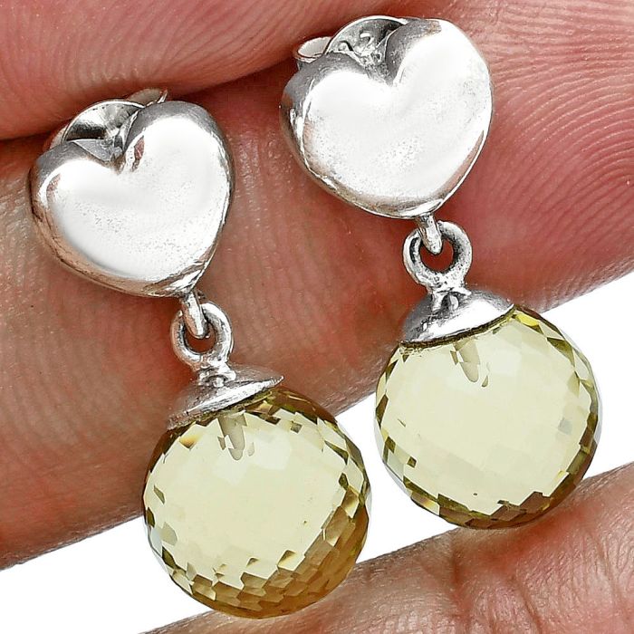 Heart - Green Gold Earrings EXE02604 E-1258, 8x8 mm