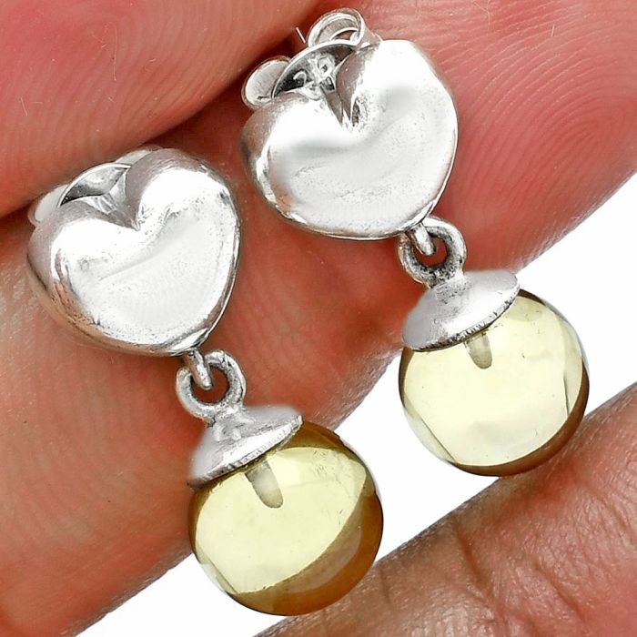 Heart - Green Gold Earrings EXE02608 E-1258, 8x8 mm