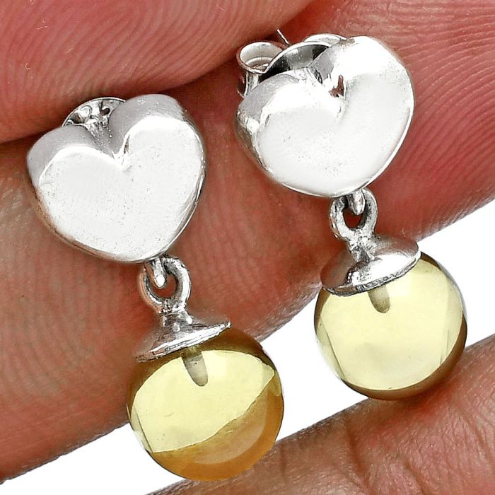 Heart - Green Gold Earrings EXE02609 E-1258, 8x8 mm