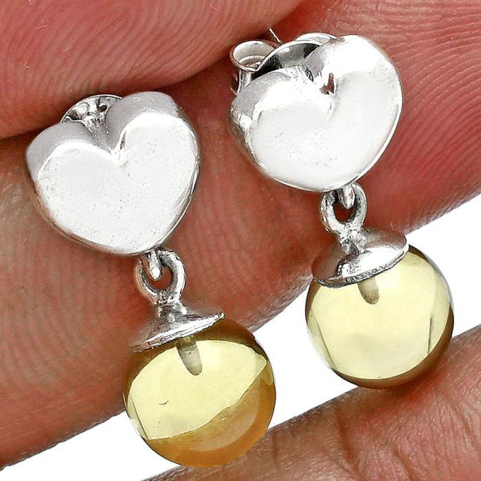 Heart - Green Gold Earrings EXE02610 E-1258, 8x8 mm