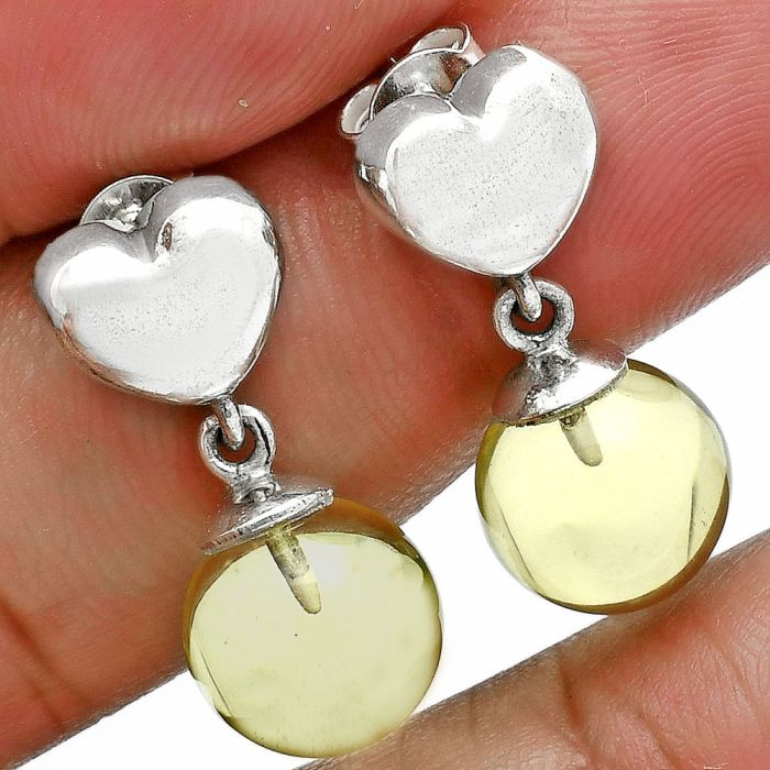 Heart - Green Gold Earrings EXE02612 E-1258, 10x10 mm