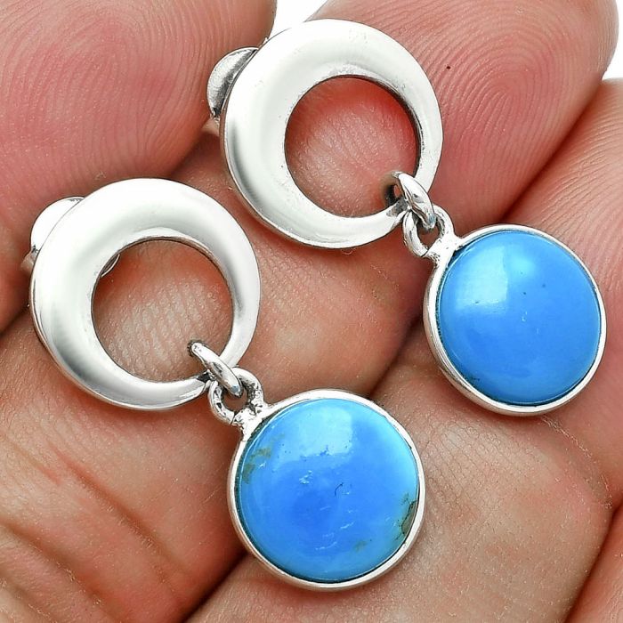 Sleeping Beauty Turquoise Earrings EXE02648 E-1259, 10x10 mm