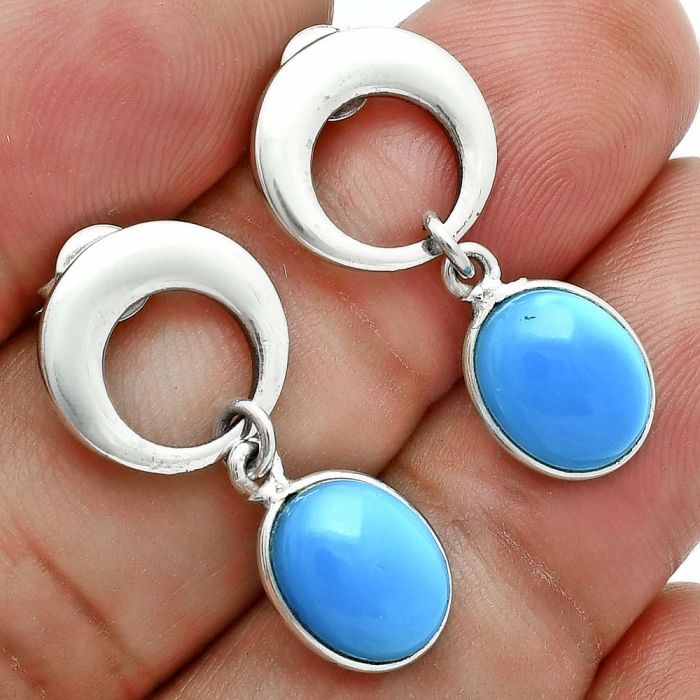 Sleeping Beauty Turquoise Earrings EXE02650 E-1259, 8x10 mm