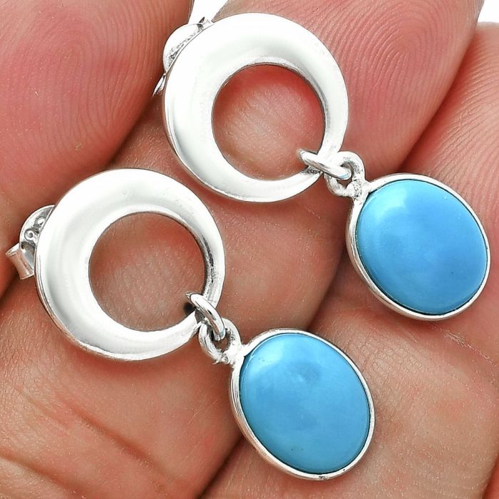 Sleeping Beauty Turquoise Earrings EXE02654 E-1259, 8x10 mm