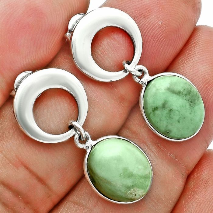 Utah Variscite Earrings EXE02658 E-1259, 10x12 mm