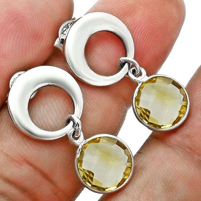 Citrine Earrings EXE02707 E-1259, 9x9 mm