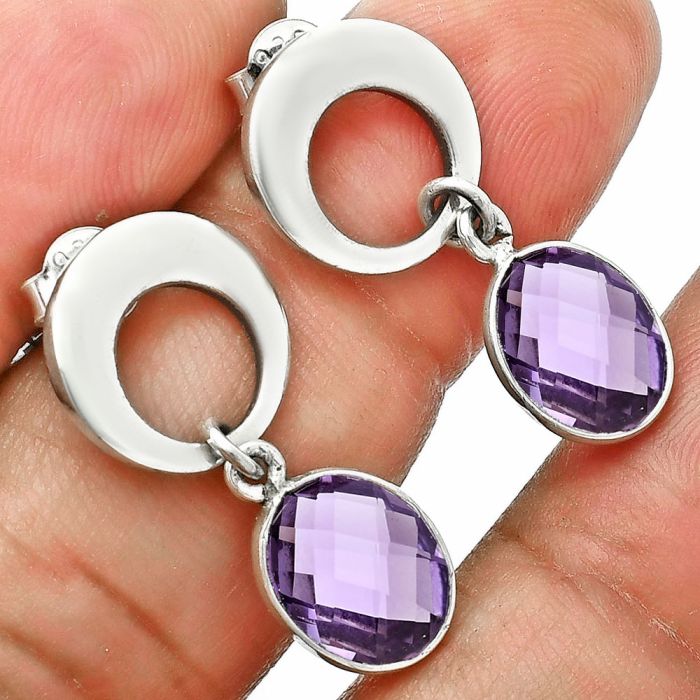 Amethyst Earrings EXE02709 E-1259, 8x10 mm