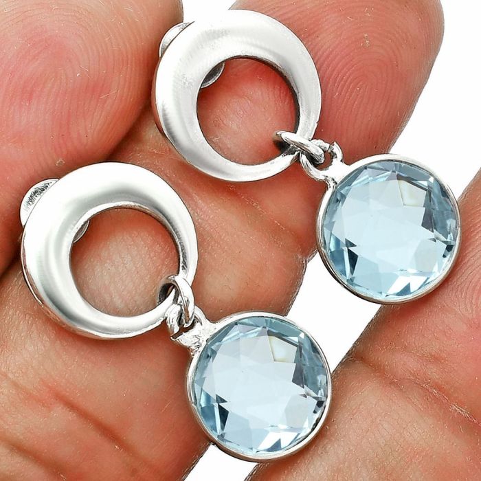 Sky Blue Topaz Earrings EXE02712 E-1259, 10x10 mm