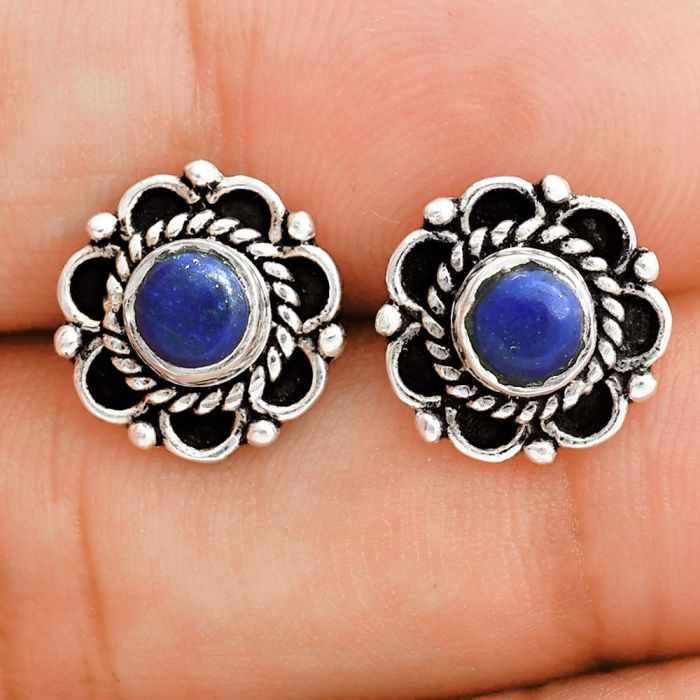 Lapis Lazuli Stud Earrings EXE02825 E-1121, 5x5 mm