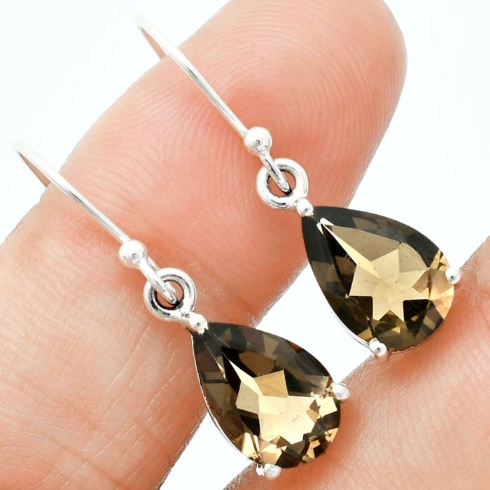 Smoky Quartz Earrings EXE02840 E-1021, 8x12 mm