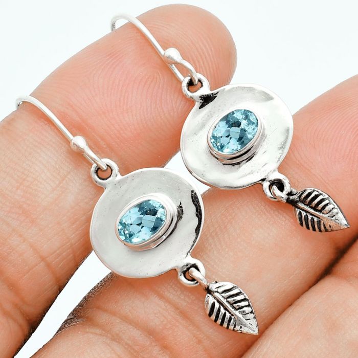 Sky Blue Topaz Earrings EXE02842 E-1230, 6x4 mm