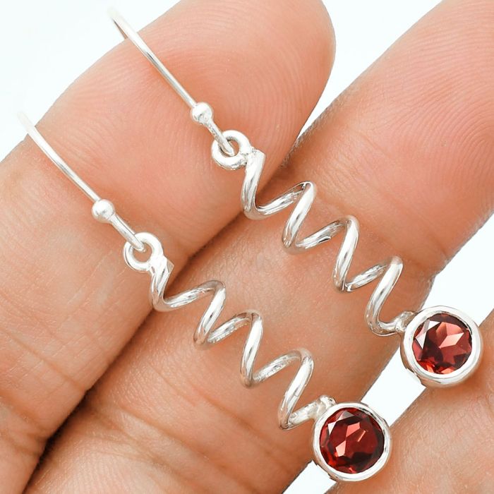 Hessonite Garnet Earrings EXE02875 E-1047, 6x6 mm