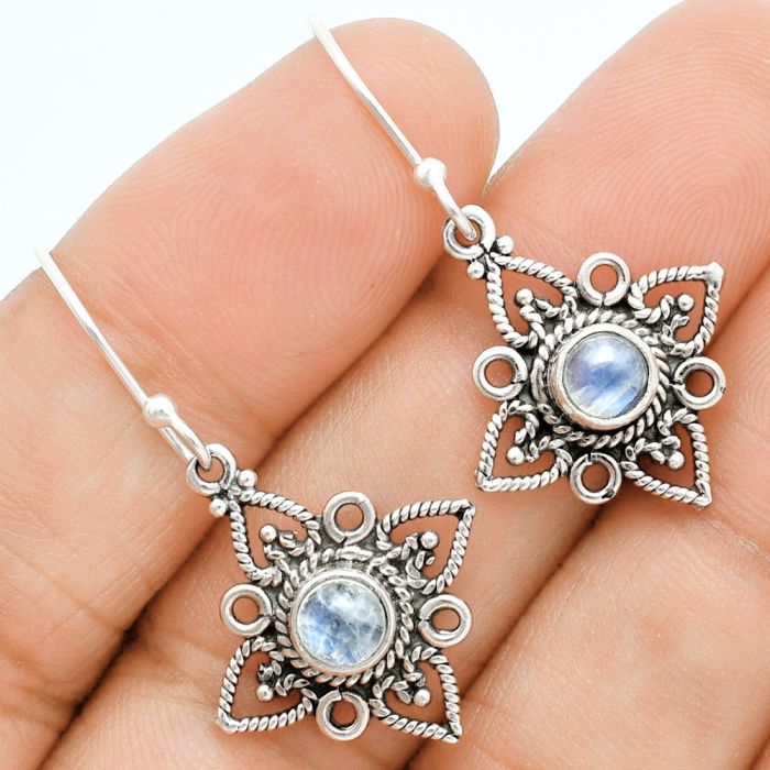 Rainbow Moonstone Earrings EXE02877 E-1250, 5x5 mm