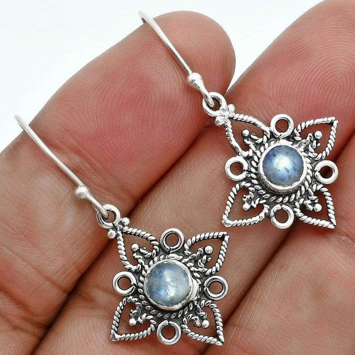 Rainbow Moonstone Earrings EXE02935 E-1250, 5x5 mm