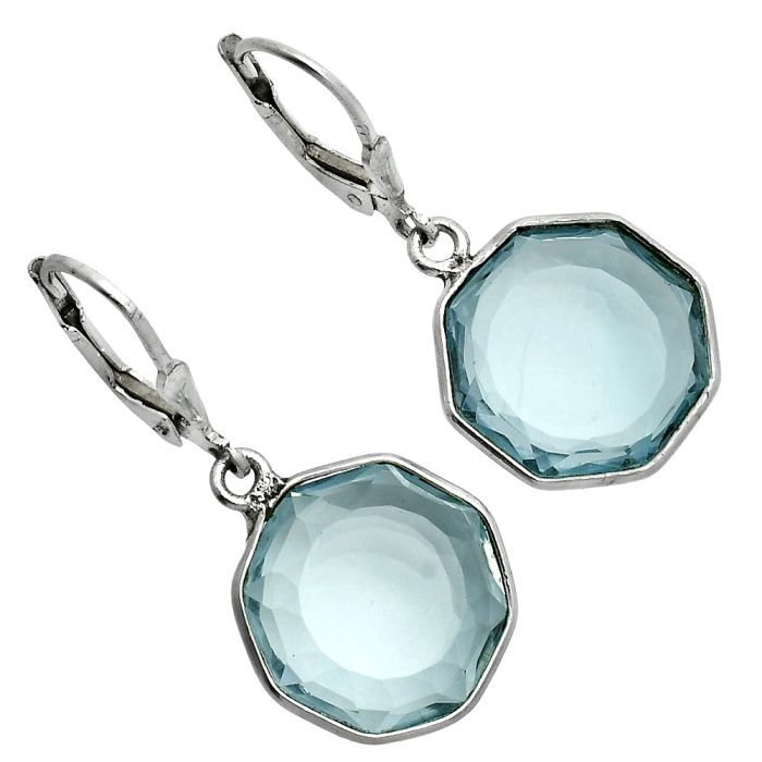 Sky Blue Topaz Earrings EXE02937 E-1254, 14x14 mm