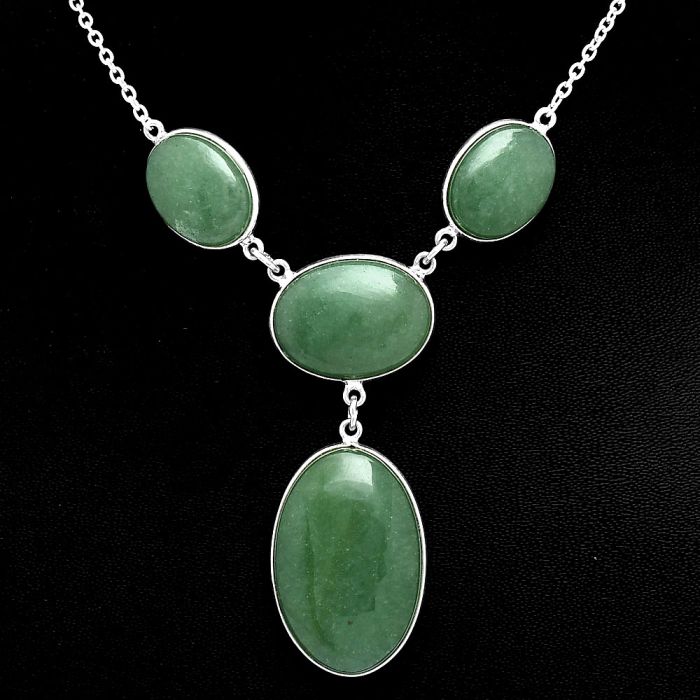 Green Aventurine Necklace EXN01051 N-1013, 19x28 mm