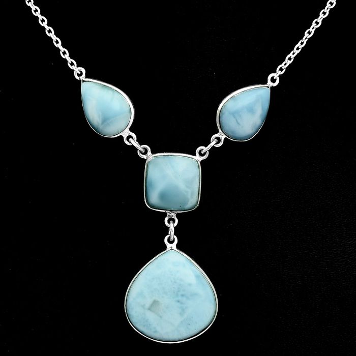 Larimar (Dominican Republic) Necklace EXN01056 N-1013, 19x20 mm