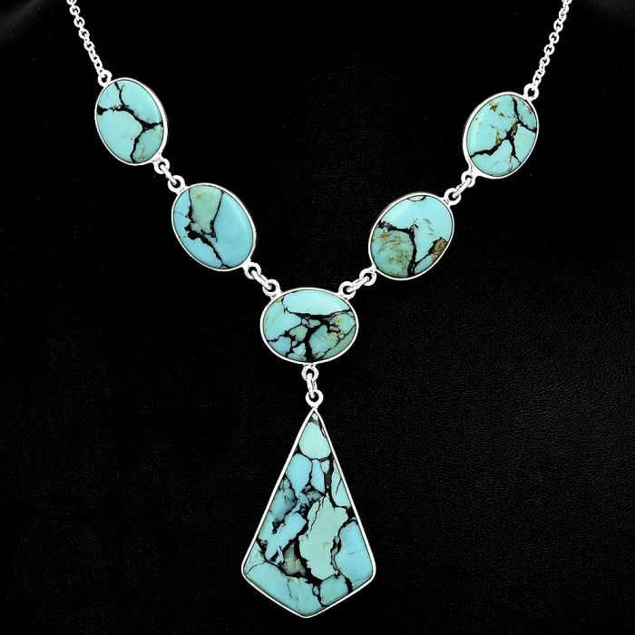 Lucky Charm Tibetan Turquoise Necklace EXN01068 N-1013, 23x34 mm