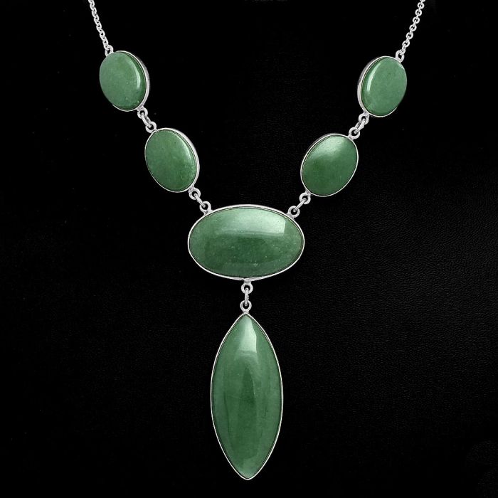 Green Aventurine Necklace EXN01076 N-1013, 17x40 mm