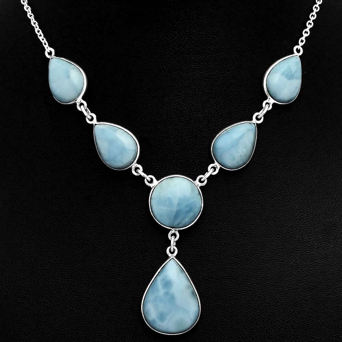 Larimar (Dominican Republic) Necklace EXN01080 N-1013, 15x19 mm