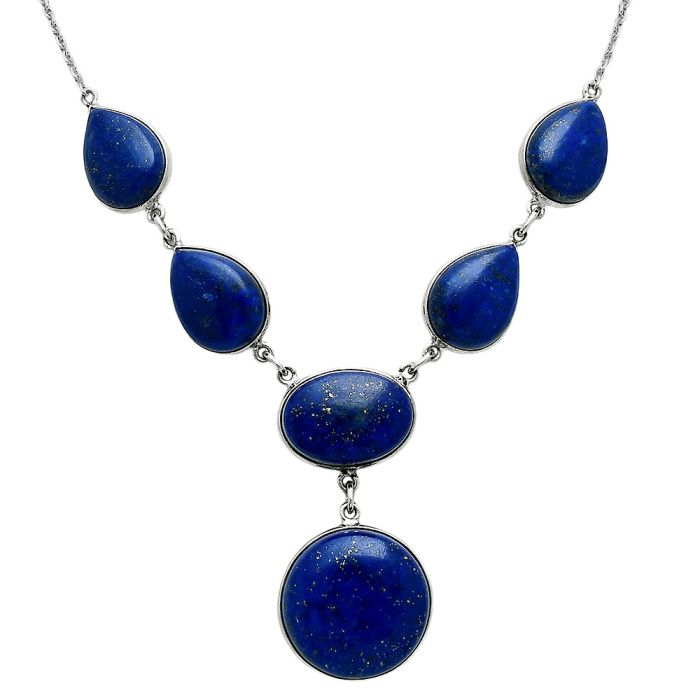 Lapis Lazuli and Lapis Lazuli Necklace EXN01084 N-1013, 20x20 mm