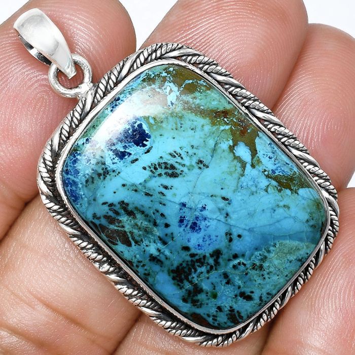 Shattuckite Pendant EXP01111 P-1074, 21x28 mm