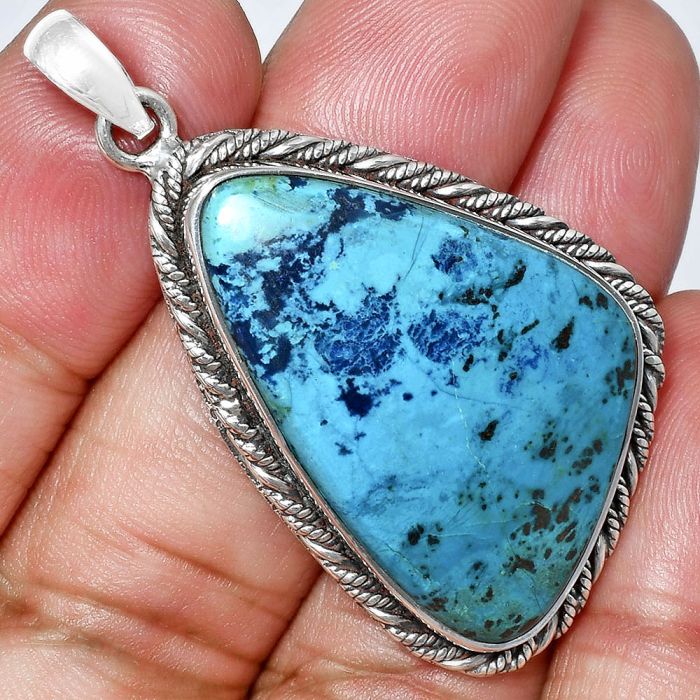 Shattuckite Pendant EXP01128 P-1074, 20x32 mm