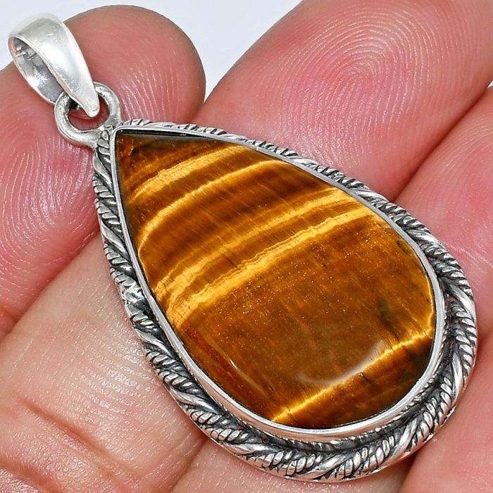 Tiger Eye Pendant EXP01131 P-1074, 17x29 mm