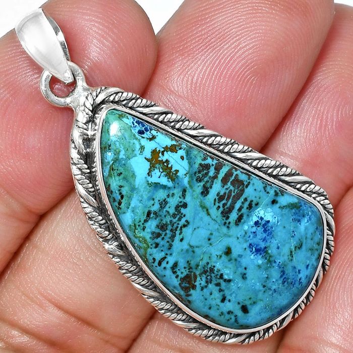 Shattuckite Pendant EXP01140 P-1074, 16x29 mm