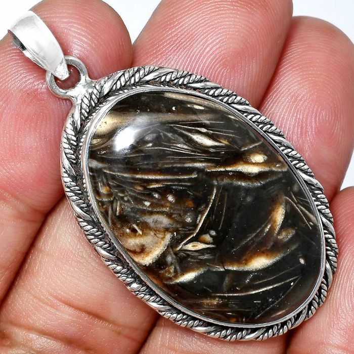 Bat Cave Jasper Pendant EXP01144 P-1074, 20x32 mm