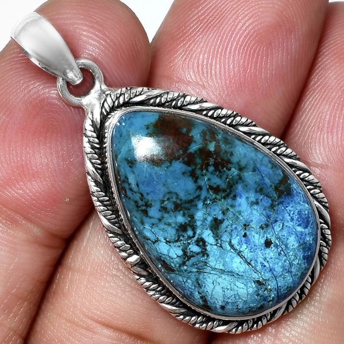 Shattuckite Pendant EXP01174 P-1074, 16x25 mm