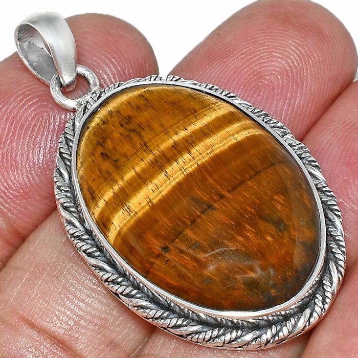 Tiger Eye Pendant EXP01189 P-1074, 19x27 mm