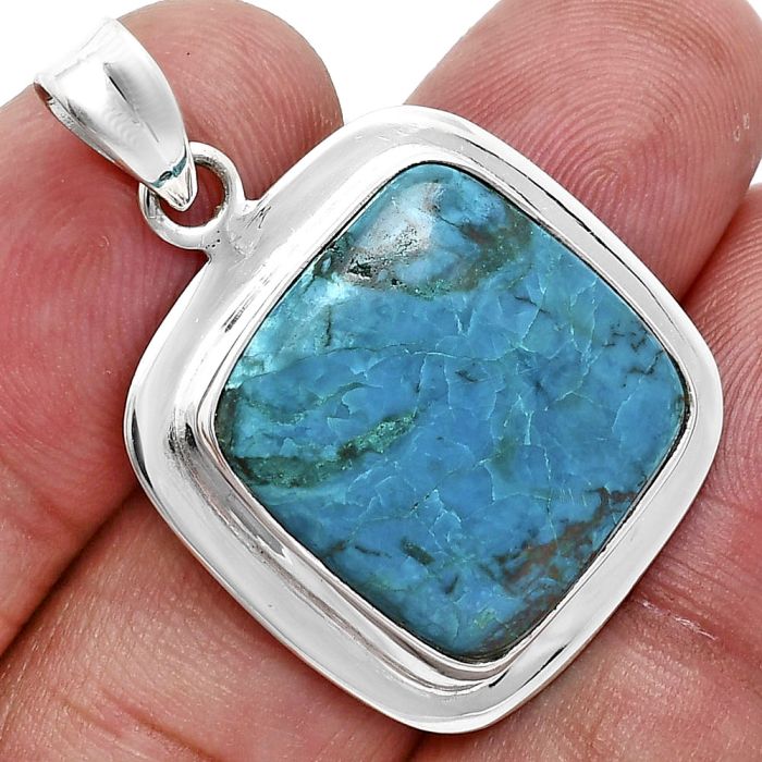 Azurite Chrysocolla Pendant EXP01204 P-1076, 19x19 mm