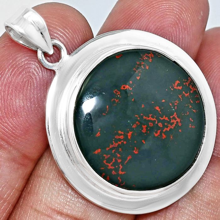 Blood Stone Pendant EXP01211 P-1076, 22x22 mm