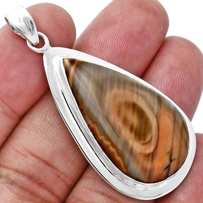 Imperial Jasper Pendant EXP01220 P-1076, 19x33 mm