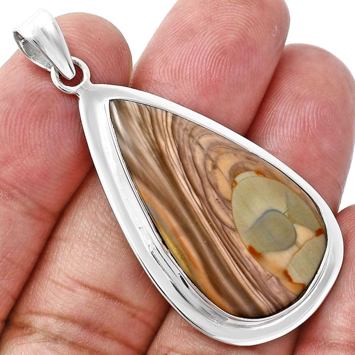 Imperial Jasper Pendant EXP01236 P-1076, 18x32 mm