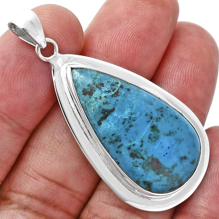 Shattuckite Pendant EXP01239 P-1076, 17x31 mm