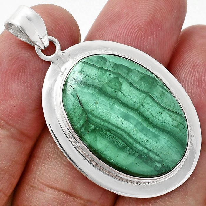 Malachite Eye Pendant EXP01280 P-1076, 18x26 mm