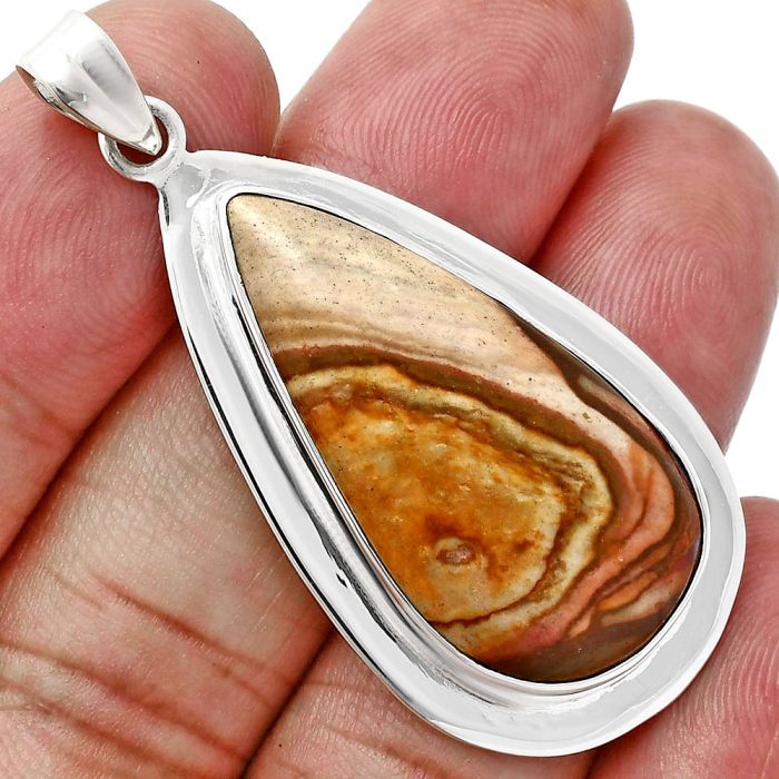 Porcelain Jasper Pendant EXP01283 P-1076, 17x33 mm