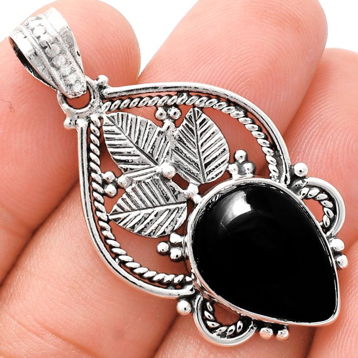 Black Onyx Pendant EXP01337 P-1258, 13x18 mm