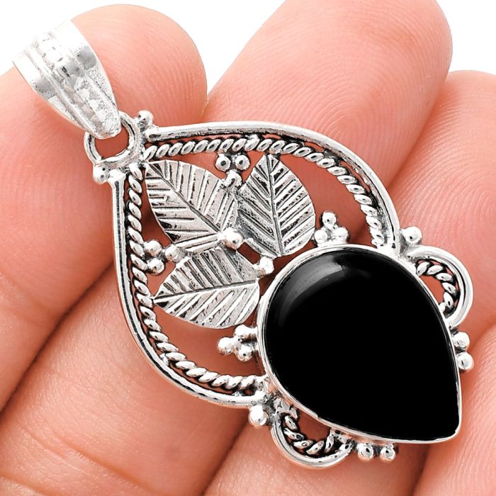 Black Onyx Pendant EXP01338 P-1258, 13x18 mm