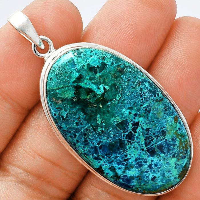 Shattuckite Pendant EXP01363 P-1124, 22x37 mm