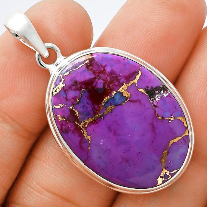 Copper Purple Turquoise Pendant EXP01369 P-1124, 20x27 mm