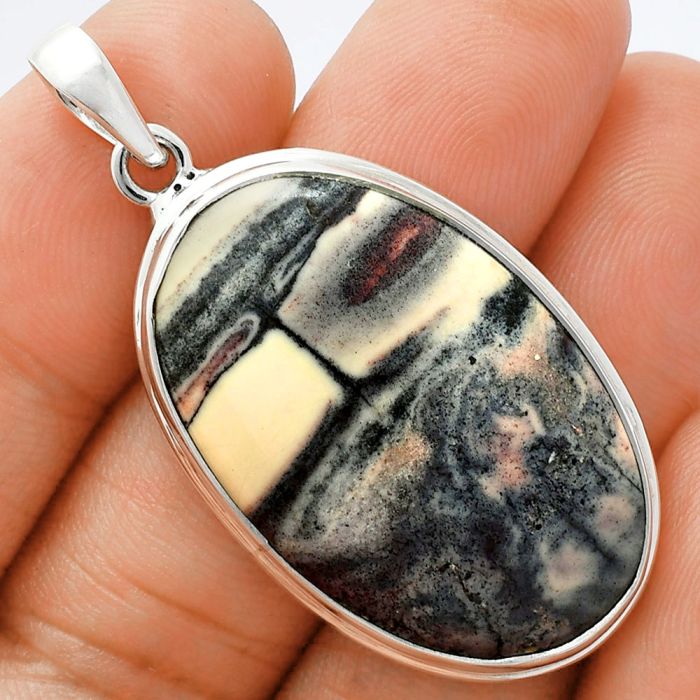 Porcelain Jasper Pendant EXP01381 P-1124, 21x33 mm