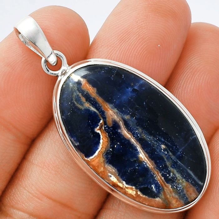 Orange Sodalite Pendant EXP01385 P-1124, 19x32 mm