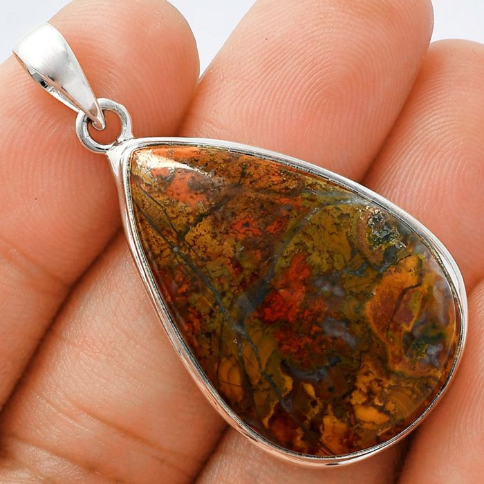 Rare Cady Mountain Agate Pendant EXP01386 P-1124, 21x31 mm