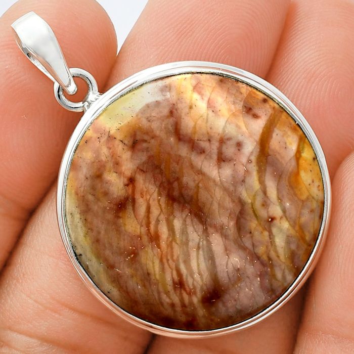 Imperial Jasper Pendant EXP01401 P-1124, 28x28 mm