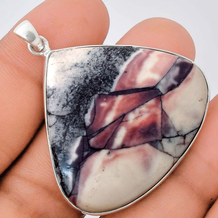 Porcelain Jasper Pendant EXP01433 P-1001, 37x41 mm